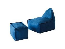 Кресло Манхеттен с пуфиком синее