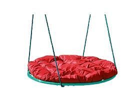 Качели ГНЕЗДО с подушкой 0,8 м, без оплётки зеленое красная подушка