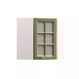 Софи шкаф навесной угловой витрина Белый/Дуб Зелёный